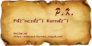 Pánczél Kornél névjegykártya
