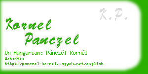 kornel panczel business card