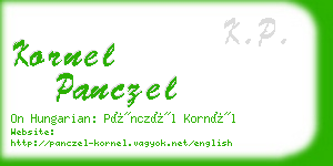 kornel panczel business card